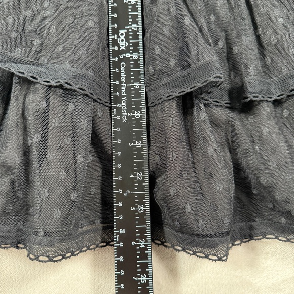 Kate Spade Blouse Womens Size Medium Black Camellia Embroidered Peplum Ruffle - Picture 10 of 13